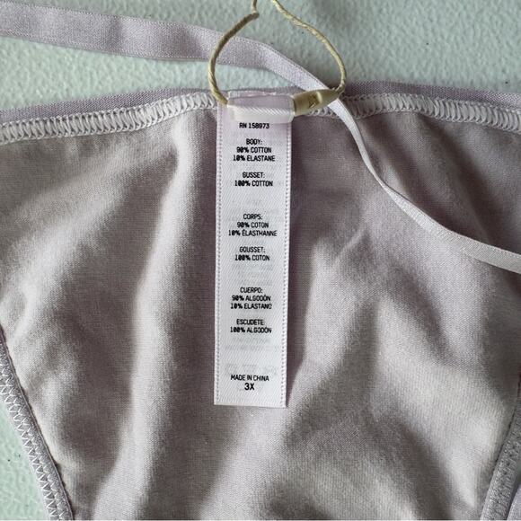 NWT Skims Fits Everybody Thong in Iris Mica 3X Pink Purple Underwear Cotton Sexy - Picture 7 of 9